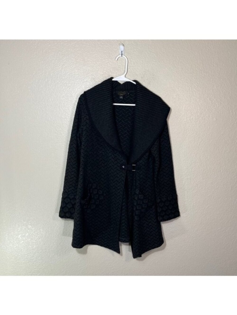 Icelandic Design Sweater Womens Small Wrap Clasp Cardigan Wool Chunky